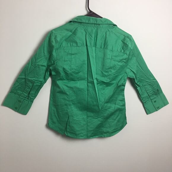 Apostrophe Stretch Button Down Shirt Green Size 14 - Picture 11 of 12
